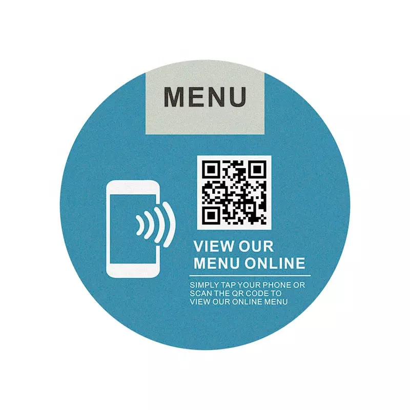 カスタム 13.56MHz QR コード NFC レストラン テーブル メニュー ステッカー タグ メーカー